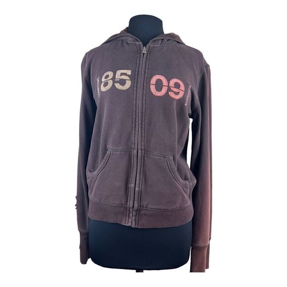 Tops - Brown Sweatshirt Zipper w Hoodie